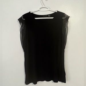 Tahari X-large black tank top with sheer detail on shoulder